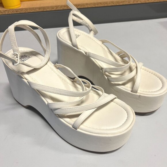 Wild Fable Women's Platform High Heel Sandals  Ankle Strap Crisscross White 11 - Picture 1 of 12